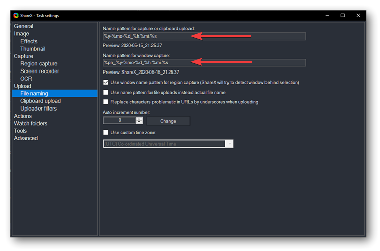 ShareX Task Settings